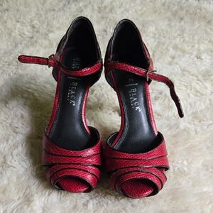 White House Black Market "Sandra" Heels with Ankle Straps